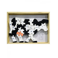 Wooden Puzzle Blocks ABC & 123 Cow Design For Kids
