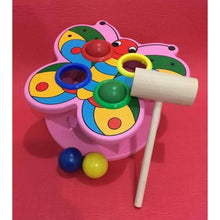 Wooden Animal Hammer Butterfly Pink