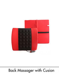 Car Back Seat Massager With Vibrater - Red & Black