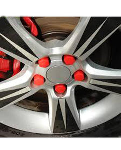 Silicon Wheel Hub Nut Covers 17MM For Cars - Red