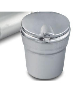 LED Chrome Ashtray With Blue LED For Cars - Silver