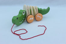 Wooden Crocodile Pull Cart For kids