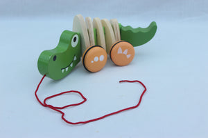 Wooden Crocodile Pull Cart For kids