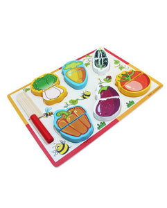 Wooden Vegetables Cutting Learning Board For Kids
