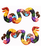 Wooden Puzzle Block ABC & 123 Snake