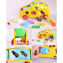 Baby Animals Toy Trailer, Children Wooden Toy
