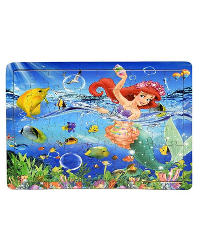60 Piece Wooden Jigsaw Little Mermaid Toy Kids Play Board
