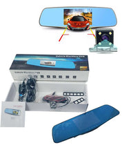 4.3" HD 1080P Dual Lens Car Rearview Mirror DVR Camera Dash Cam Recorder Monitor