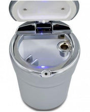 LED Chrome Ashtray With Blue LED For Cars - Silver