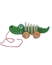 Wooden Crocodile Pull Cart For kids