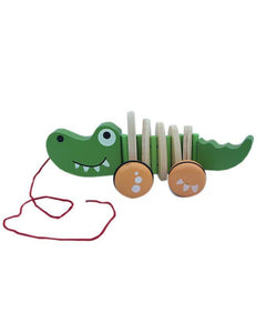 Wooden Crocodile Pull Cart For kids