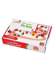 Wood Car Bus Tree Circular Orbit Wooden Toy