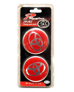 Car Emblem Badge Sticker - Toyota - 56.5mm - Red