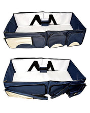 Multi Function Portable Folding Baby Bed Tote Bag - Blue
