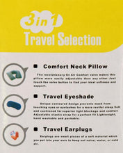 Pack of 3 - Comfort Neck Pillow, Eye Shade Mask, Ear Plugs