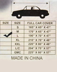 Car Top Cover Non-Woven Fabric Silver - Medium 170 X 65 X 47 INCH
