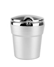 LED Chrome Ashtray With Blue LED For Cars - Silver