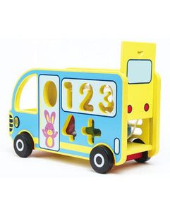 Knock The Ball Digital Bus Wooden Toys Early Learning Toy