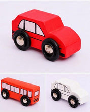 Wood Car Bus Tree Circular Orbit Wooden Toy
