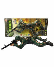 Crawling Army Soldier Battery Operated Toy With Lights & Sounds - Green