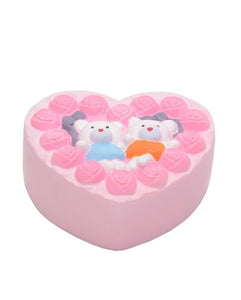 Super Slow Rising Scented Rose Lover Couple Rose cake Heart Shape Squishy