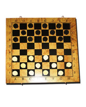 3 in 1 - Chess, Checkers & Backgammon - Black And Brown