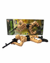 Crawling Army Soldier Battery Operated Toy With Lights & Sounds - Brown