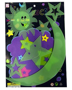 Pack of 5 pieces - Glowing Sun, Moon & Stars