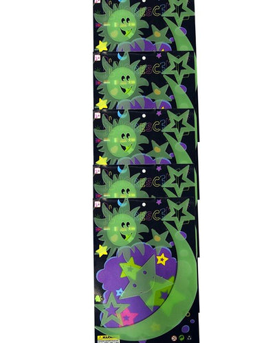 Pack of 5 pieces - Glowing Sun, Moon & Stars