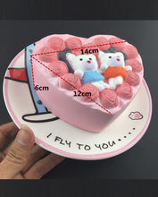 Super Slow Rising Scented Rose Lover Couple Rose cake Heart Shape Squishy
