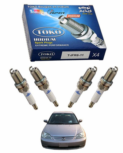 Pack of 4 - Zapple iridium High Performance Spark Plugs For Honda Civic 2001 to 2005