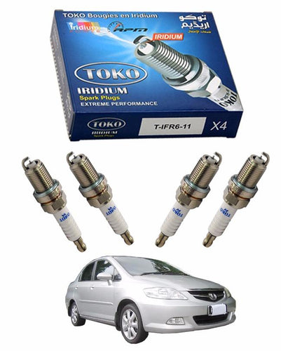 Pack of 4 - Zapple iridium High Performance Spark Plugs For Honda City 2003 to 2007