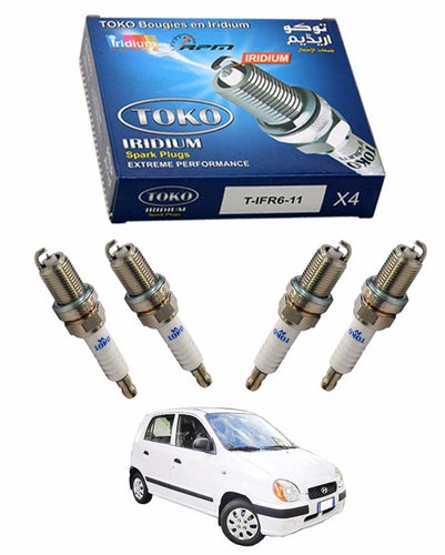 Pack of 4 - Zapple iridium High Performance Spark Plugs For Hyundai Santro Efi All