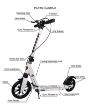Foldable Aluminium PU Wheels Double Suspension Adult Kick Scooter With Rear DISC Brake