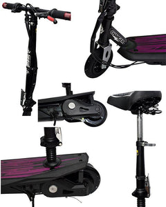 Foldable Charger Electric Scooter With Seat - Black & Pink
