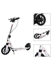 Foldable Aluminium PU Wheels Double Suspension Adult Kick Scooter With Rear DISC Brake