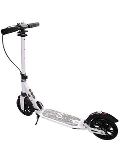 Foldable Aluminium PU Wheels Double Suspension Adult Kick Scooter With Rear DISC Brake